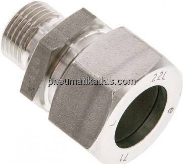 Gerade Schneidringverschr. G 1/2"-22 L (M30x2), 1.4571