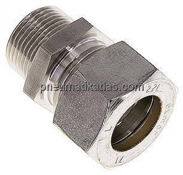 Gerade Schneidringverschr. R 3/4"-22 L (M30x2), Klemmring 1.4571 (NC)