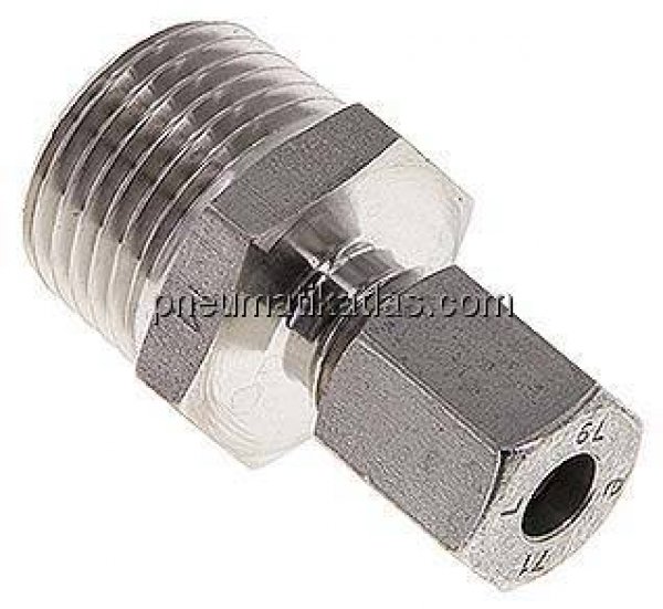 Gerade Schneidringverschr. R 1/2"-6 L (M12x1,5), 1.4571