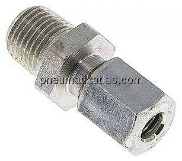 Gerade Schneidringverschr. R 1/4"-6 L (M12x1,5), Stahl verzinkt