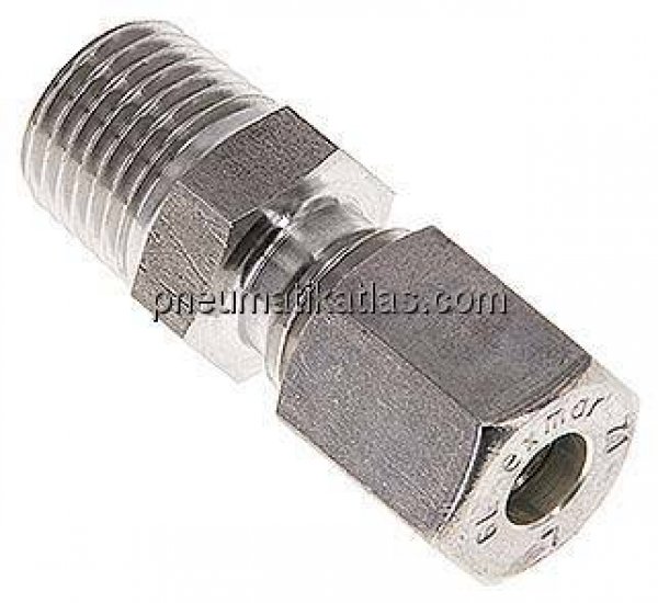 Gerade Schneidringverschr. R 1/4"-6 L (M12x1,5), Klemmring 1.4571 (NC)