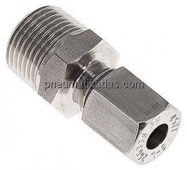 Gerade Schneidringverschr. R 3/8"-6 L (M12x1,5), 1.4571