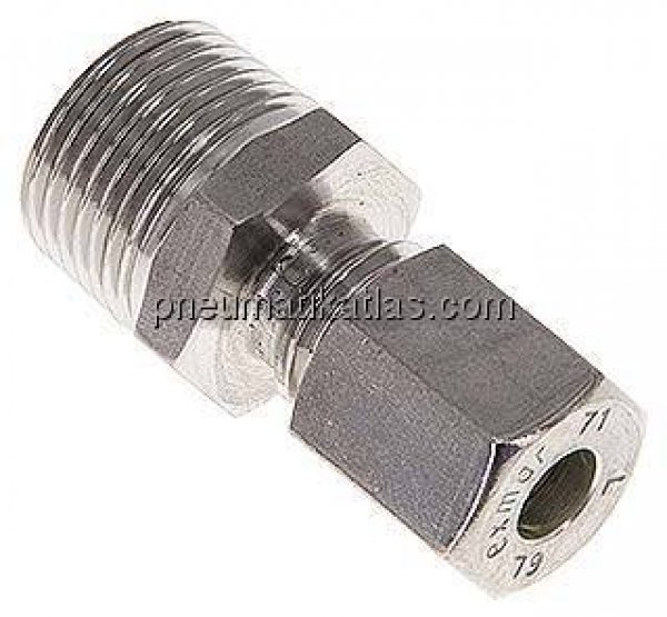 Gerade Schneidringverschr. R 3/8"-6 L (M12x1,5), Klemmring 1.4571 (NC)