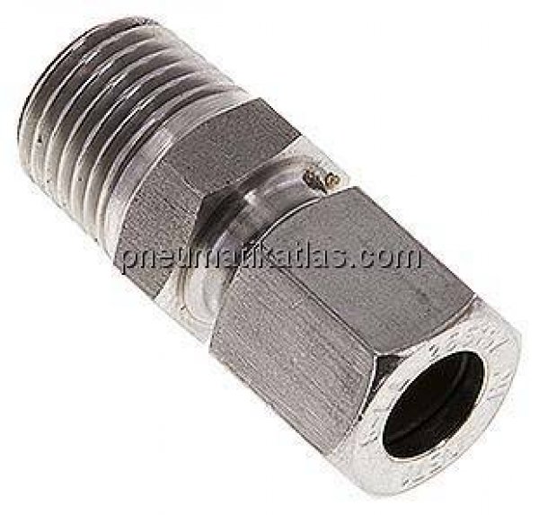 Gerade Schneidringverschr. R 1/4"-8 LL (M12x1), 1.4571