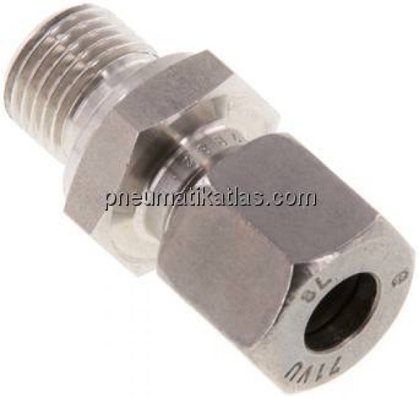 Gerade Schneidringverschr. G 1/4"-8 L (M14x1,5), 1.4571