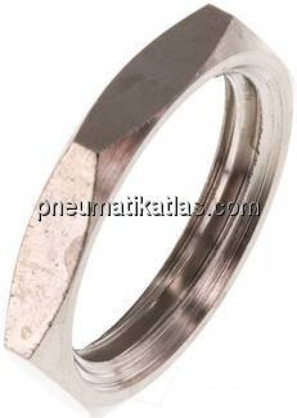 Gegenmutter G 1/2", Messing vernickelt