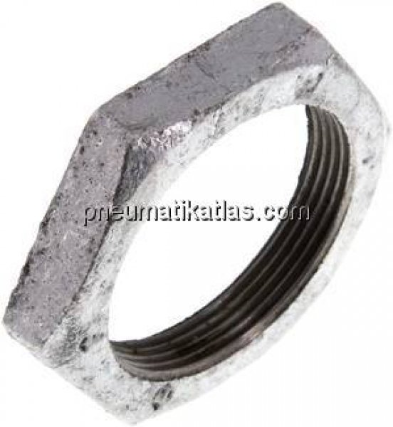 Gegenmutter Rp 2", Temperguss verzinkt