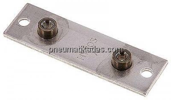 verlängerte Anschweißplatte mit Befestigungsbohrungen, Edelstahl, Baugröße 5, leichte Baureihe