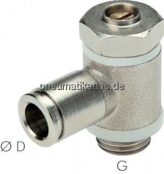 Winkel-Drosselrückschlagventil G 3/8"-8mm,abluftregelnd (Standard)