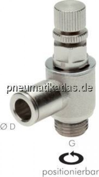 Winkel-Drosselrückschlagventil G 1/4"-6mm,abluftregelnd (Standard)