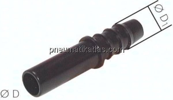 Stecknippel 6mm-6 (1/4")mm Schlauchtülle, IQS-Standard