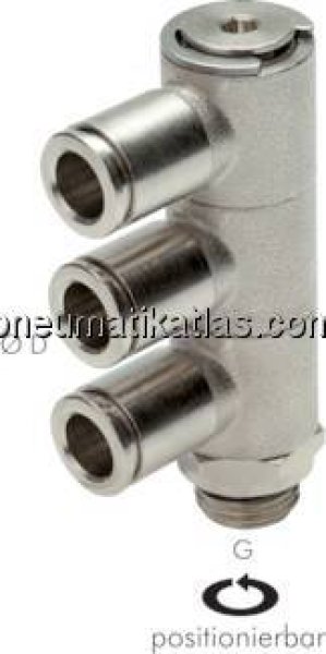 Steck-Mehrfachverteiler, 3-fach G 1/8"-4mm, IQS-MSV (Standard)