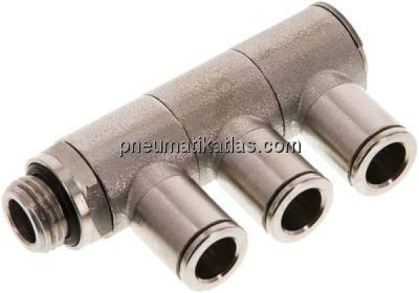 Steck-Mehrfachverteiler, 3-fach G 1/4"-8mm, IQS-MSV (Standard)