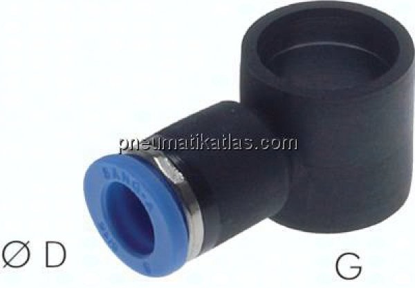 Steckanschluss, L-Ringstück G 1/8"-6mm, IQS-Standard