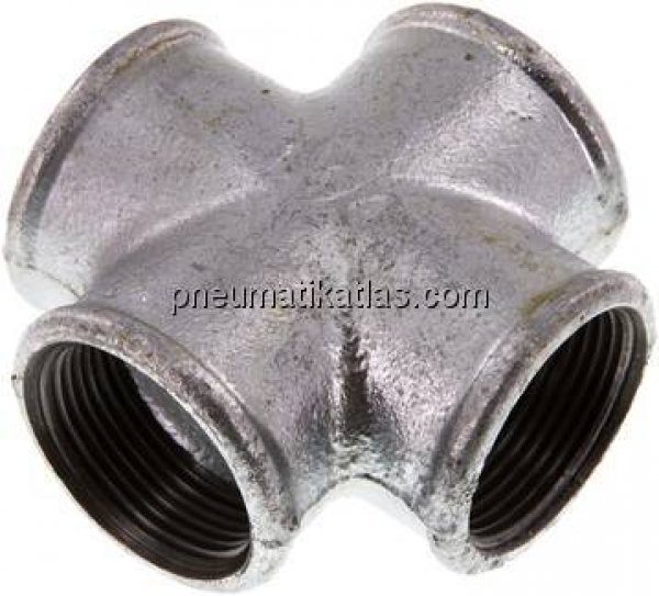 Kreuzstück Rp 1-1/4" (IG), Temperguss verzinkt