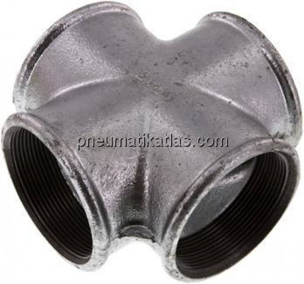 Kreuzstück Rp 2-1/2" (IG), Temperguss verzinkt