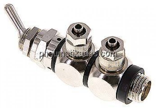 4/2-Wege Kipphebelventil 6 x 4 mm (außen x innen) / G 1/4" (AG)