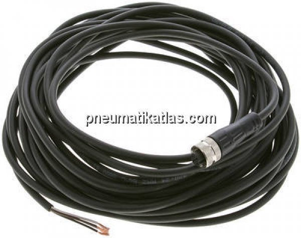 Kabel mit M12-Kupplung, 10 m, gerade, 4-adrig belegt (PIN 1 bis PIN 4)