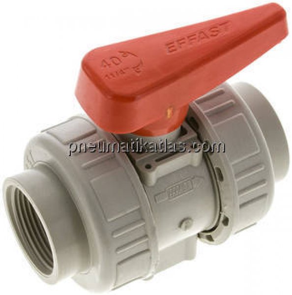 Kugelhahn, PP-H / FKM, Rp 1-1/4" (Industrieausführung)