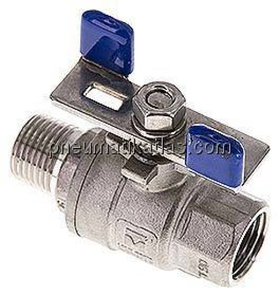 Edelstahl-Kugelhahn, Eco-Line leicht, R 1/2" / Rp 1/2", 0 bis 63bar