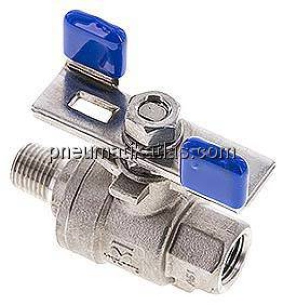 Edelstahl-Kugelhahn, Eco-Line leicht, R 1/4" / Rp 1/4", 0 bis 63bar
