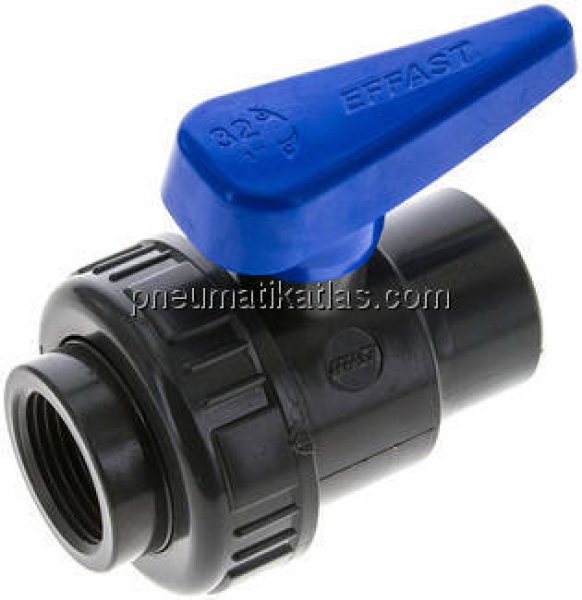 Einring-Kugelhahn, PVC-U / EPDM, Rp 1" (Wasserausf.)