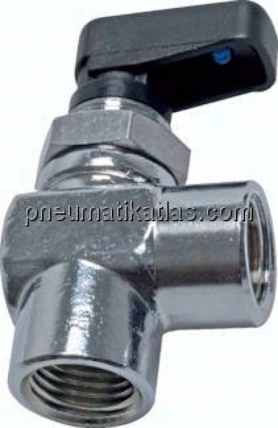 Messing-Mini-Winkelkugelhahn, G 1/8", PN 20, Schalttafelm.