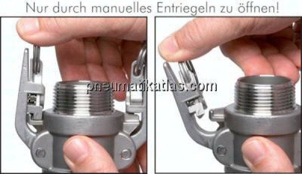 Sicherheits-Kamlock-Kupplung (C) 75 (3")mm Schlauch, Edelstahl (1.4408)