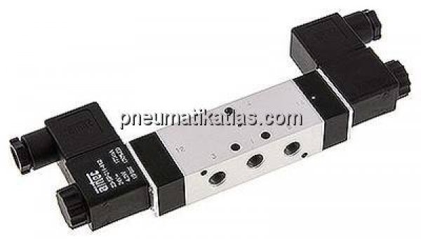 5/3-Wege Magnetventil, G 1/8", Mittelstellung belüftet, 230 V AC