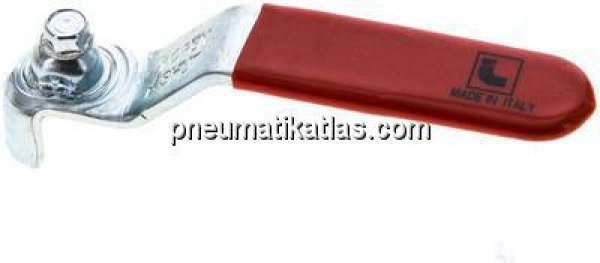 Kombigriff-rot, Größe 1, Flachstahl (Stahl verzinkt mit Kunststoffüberzug)