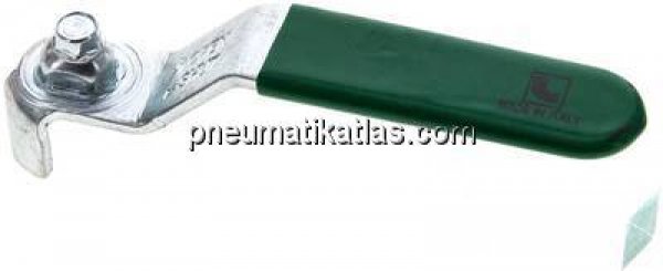 Kombigriff-grün, Größe 2, Flachstahl (Stahl verzinkt mit Kunststoffüberzug)