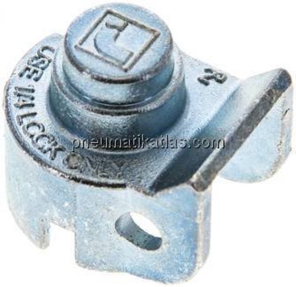 Kombigriff Größe 2, Schlossadapter zum Abschließen der Flachstahlgriffe, 6 mm Bohrung für Schloss VH