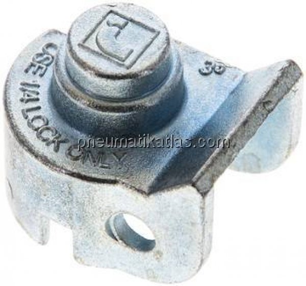 Kombigriff Größe 3, Schlossadapter zum Abschließen der Flachstahlgriffe, 6 mm Bohrung für Schloss VH