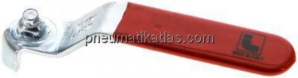 Kombigriff-rot, Größe 3, Flachstahl (Stahl verzinkt mit Kunststoffüberzug)