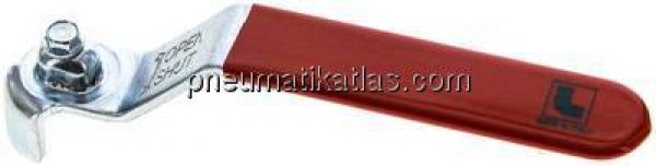 Kombigriff-rot, Größe 4, Flachstahl (Stahl verzinkt mit Kunststoffüberzug)