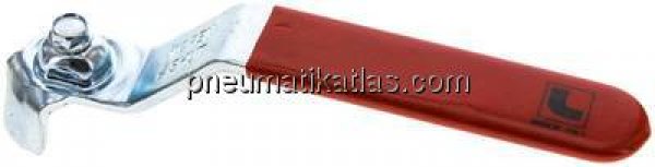 Kombigriff-rot, Größe 5, Flachstahl (Stahl verzinkt mit Kunststoffüberzug)