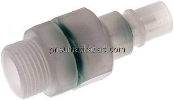 Kupplungsstecker (NW7,2) G 3/8", PVDF absperrend