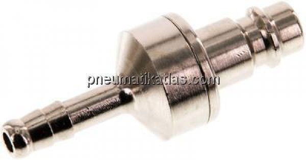 Kupplungsstecker (NW7,2) 6 (1/4")mm Schlauch, Messing vernickelt