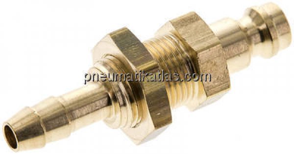 Schott-Kupplungsstecker (NW5) 6 (1/4")mm Schlauch, Messing