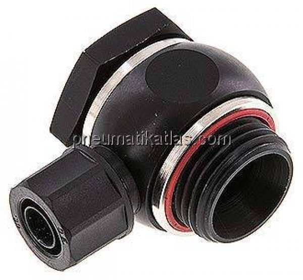 Winkel-Verschraubung G 1/2"-10x8mm, Aluminium, Hohlschraube