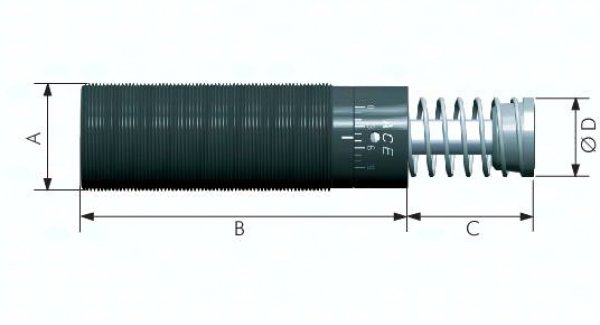 ACE-Stoßdämpfer, M 33 x 1,5, einstellbar, Hub 50 mm