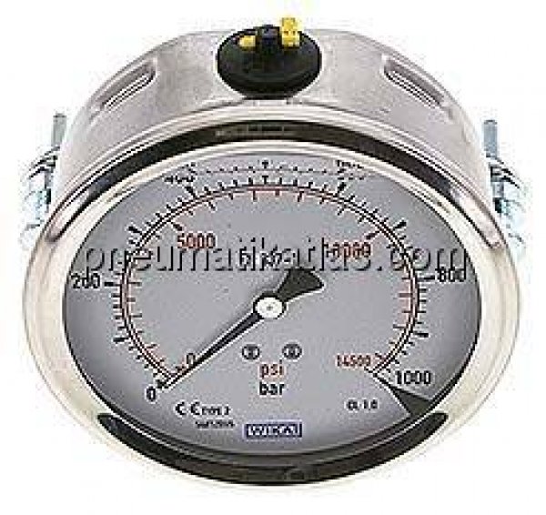 Glycerin-Einbaumanometer, 3kt-Frontring, 100mm, 0 - 1000 bar