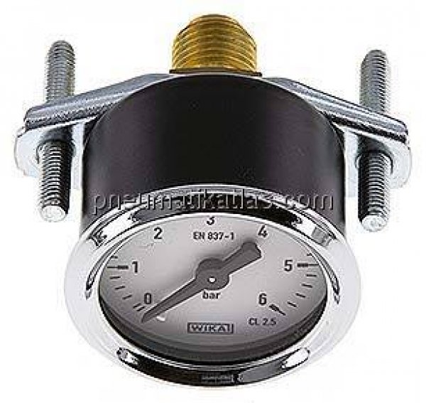 Einbaumanometer, 3-kant-Frontring, 40mm, 0 - 6 bar