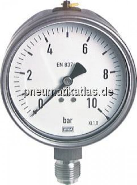 Chemie-Manometer senkrecht, 100mm, 0 - 100 bar