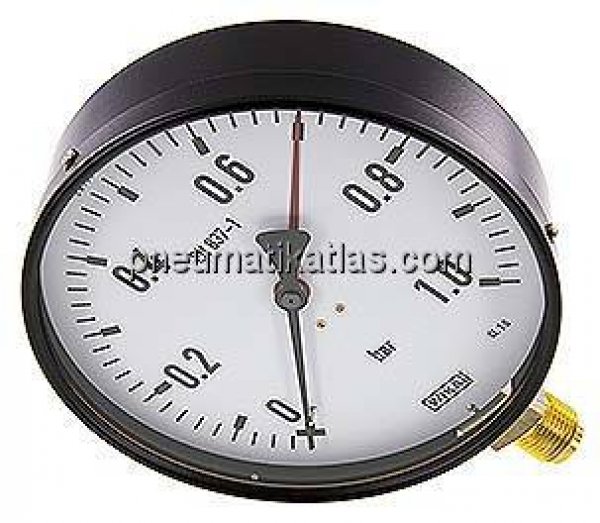 Manometer senkrecht, 160mm, 0 - 1 bar