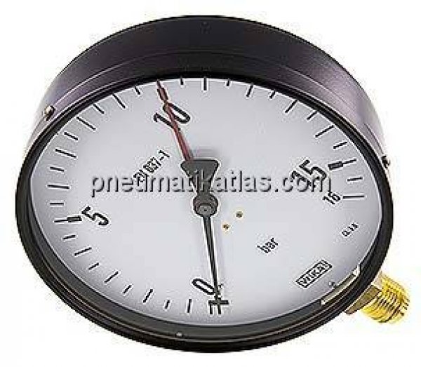 Manometer senkrecht, 160mm, 0 - 16 bar
