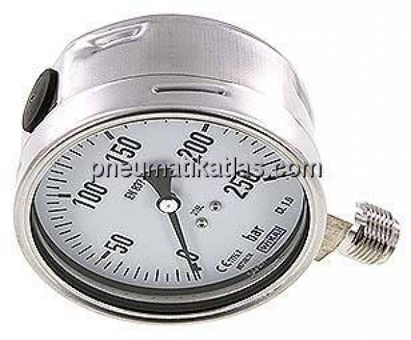 Chemie-Manometer senkrecht, 100mm, 0 - 250 bar