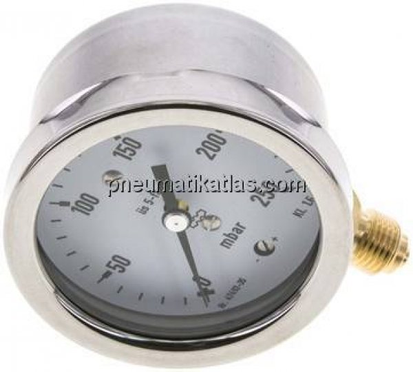 Manometer senkrecht 63mm, 0 - 250 mbar, G 1/4"