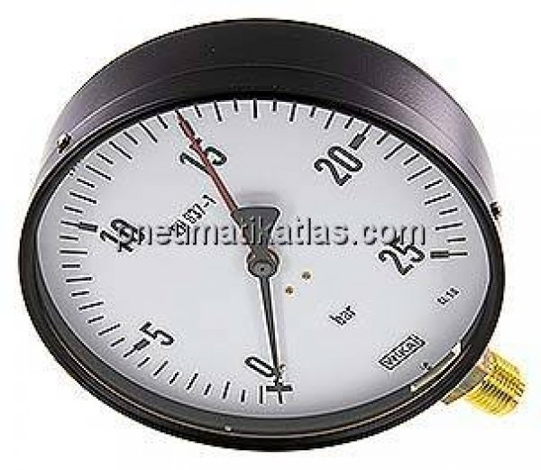 Manometer senkrecht, 160mm, 0 - 25 bar