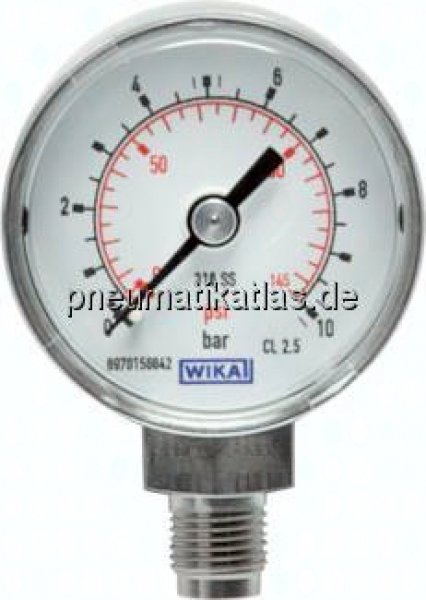 ES-Manometer senkrecht, 50mm, 0 - 6 bar, G 1/4"